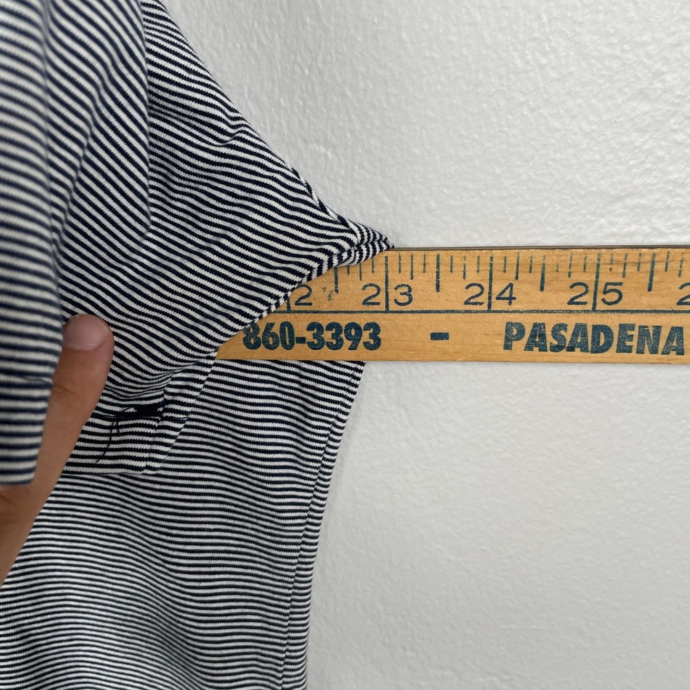 Lululemon T-Shirt Men XL Black White Striped Short Sleeve Ringer Crew Gray Yoga - Picture 7 of 8
